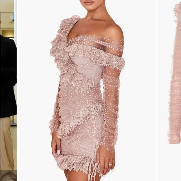 House of CB - Sorell Tulle Asymmetric Minidress - Picture 6 of 9